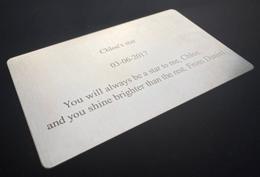 Engraved Message Card