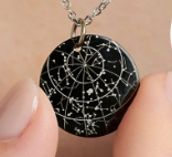 Engraved Black Necklace