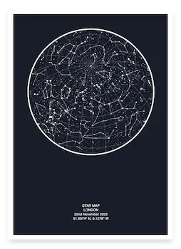 Star map with midnight-blue design